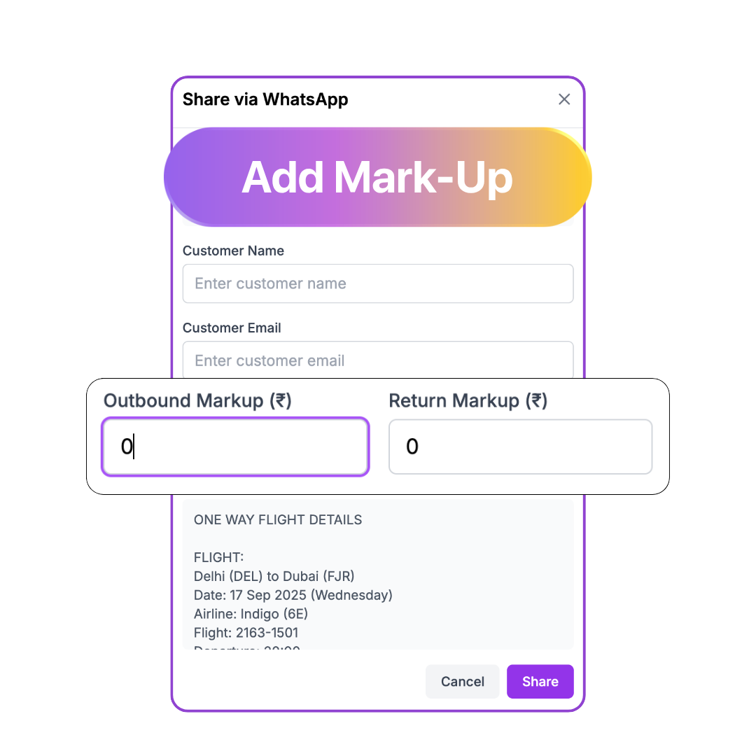 Mark-up prices and share with clients